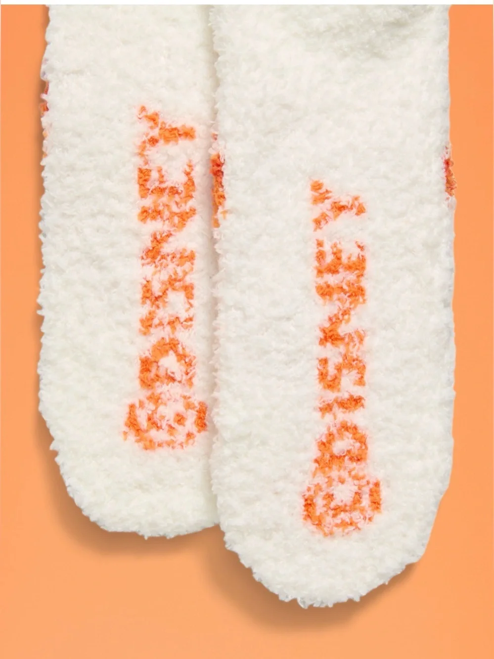 Old Navy White Disney pumpkin 🎃 Orange Fuzzy Character Crew Socks